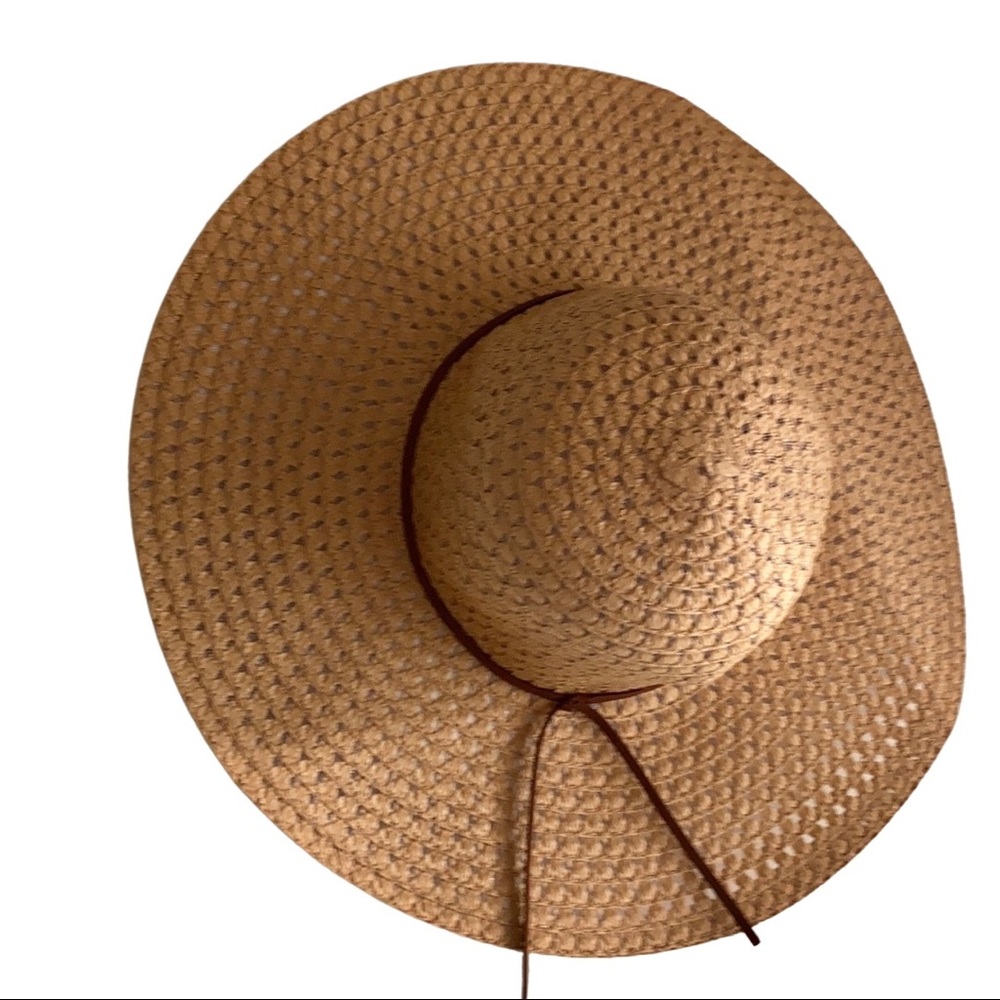 Brown Straw Wide Brim Floppy Sun Hat | Boho Hat - Picture 1 of 7